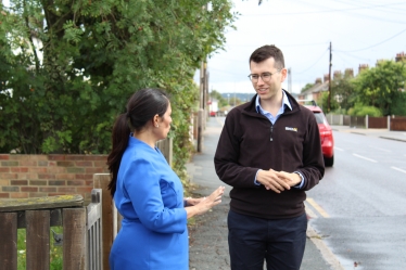 Ross Playle with Priti Patel MP