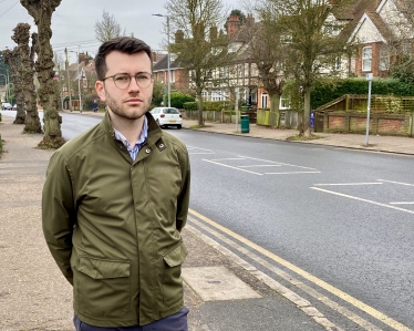 Cllr Ross Playle in Collingwood Road